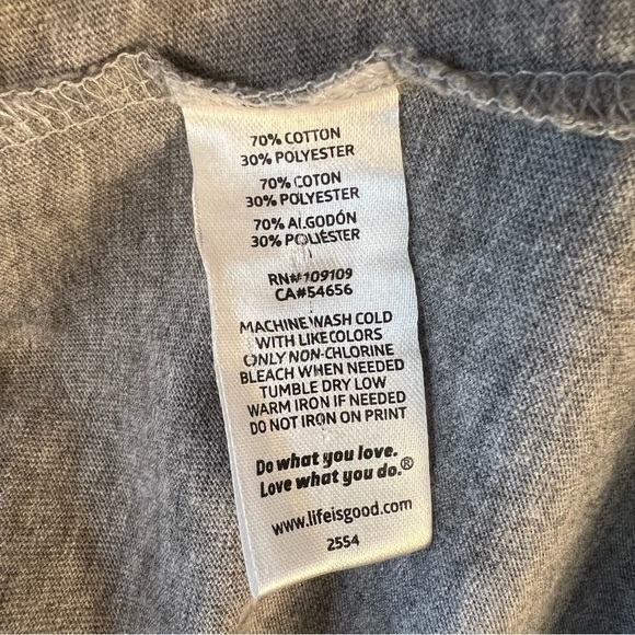 Life is Good Long Sleeve Gray Graphic Long Sleeve Crew Neck Boy's Extra Small - Picture 6 of 8